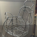 Vintage metal hen egg basket