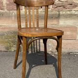 Set of 4 Viennese chairs Curved wood Restaurant Paris bistro Fischel 50s vintage Bentwood Ton st