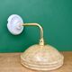Vintage angled wall lamp with pale yellow Clichy glass shade