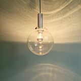 Space Age pendant light in bubbled blown glass, 1970s