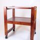 Serving cart on wheels - dark wood - removable cutting board - vintage style