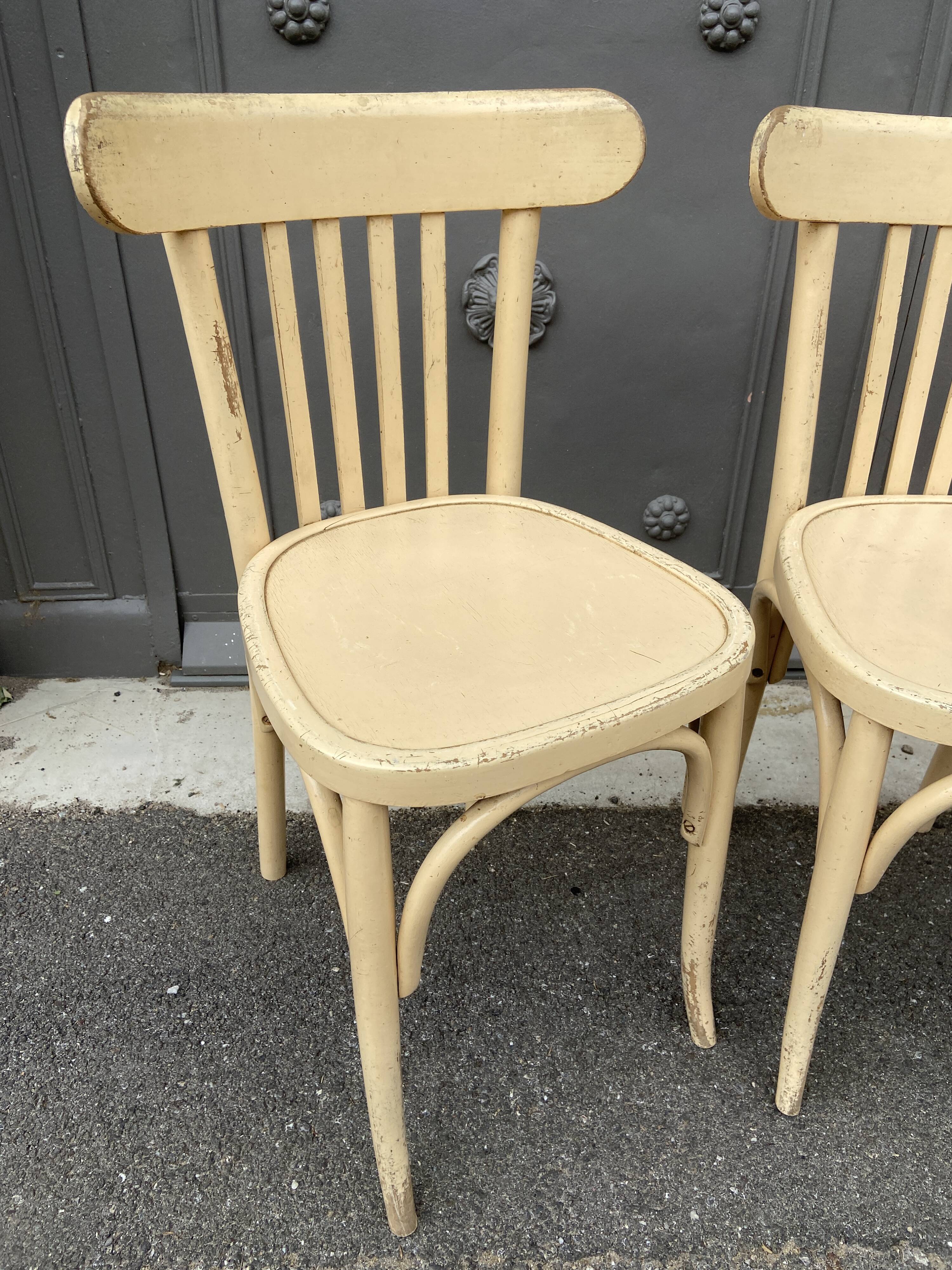 4 chairs bistro vintage coffee 1950