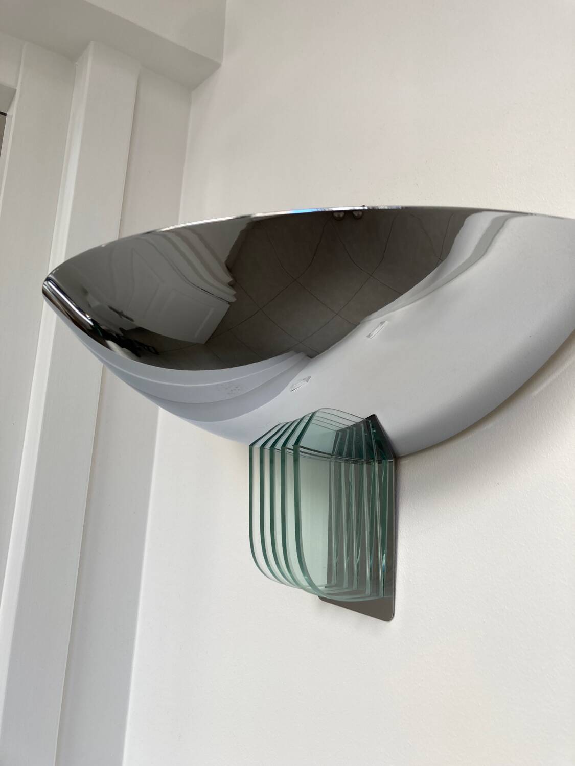 Chrome and glass wall light