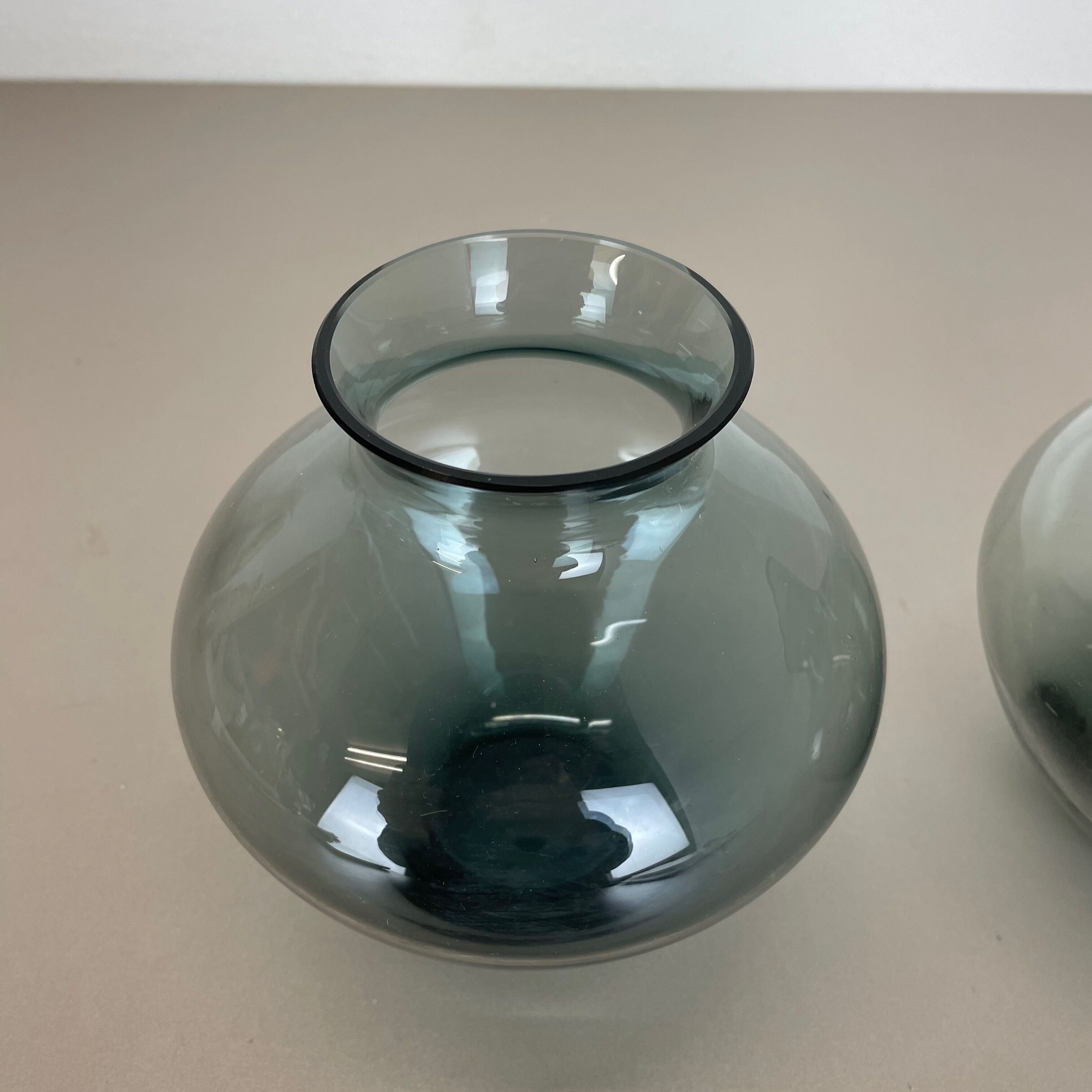 Vintage set of two heart vases turmaline by wilhelm wagenfeld for wmf, 1960s