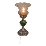 Lampe de table élégant verre et metal