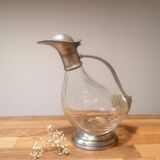 Duck carafe in glass and pewter