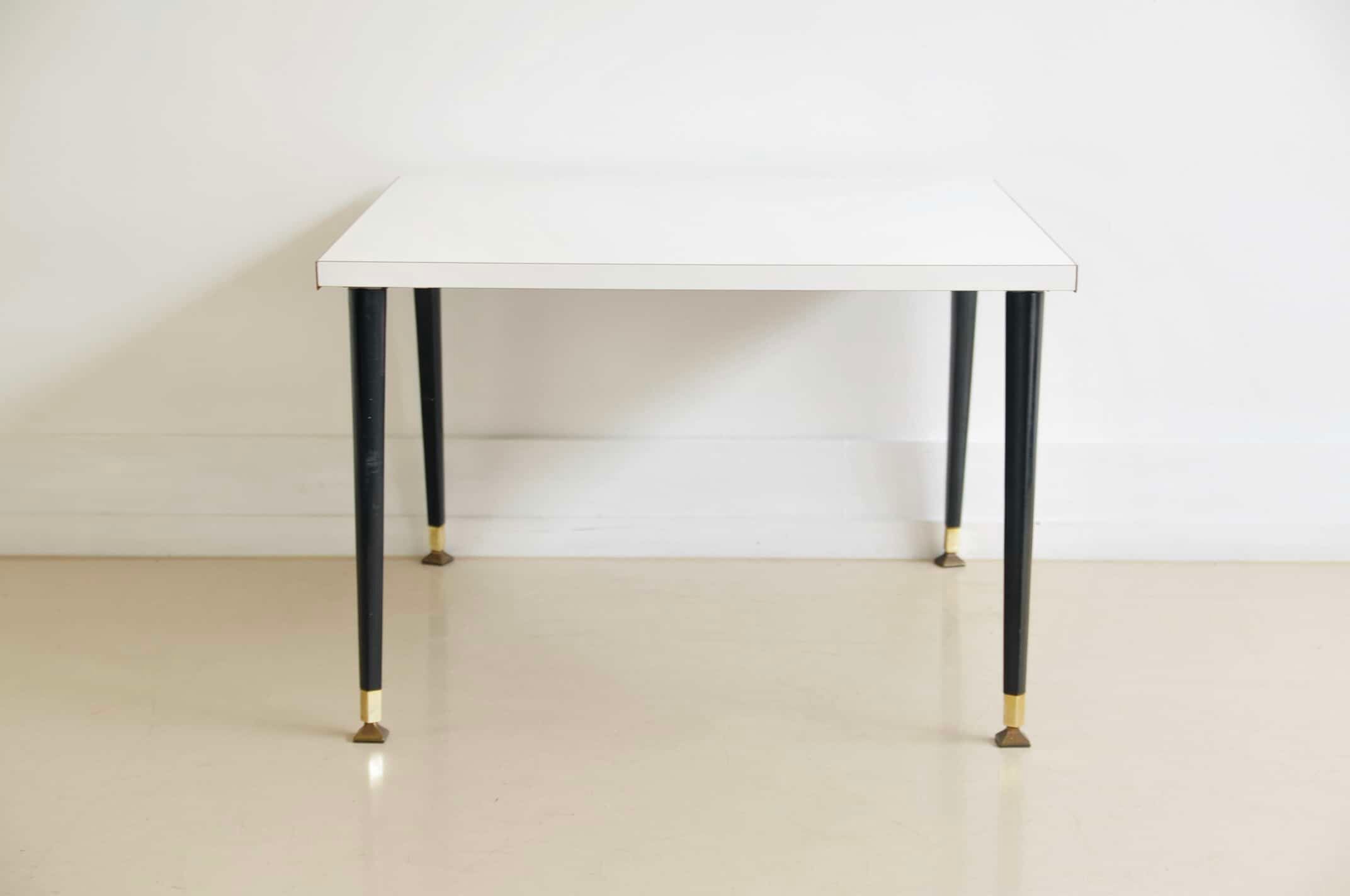 White square formica coffee table