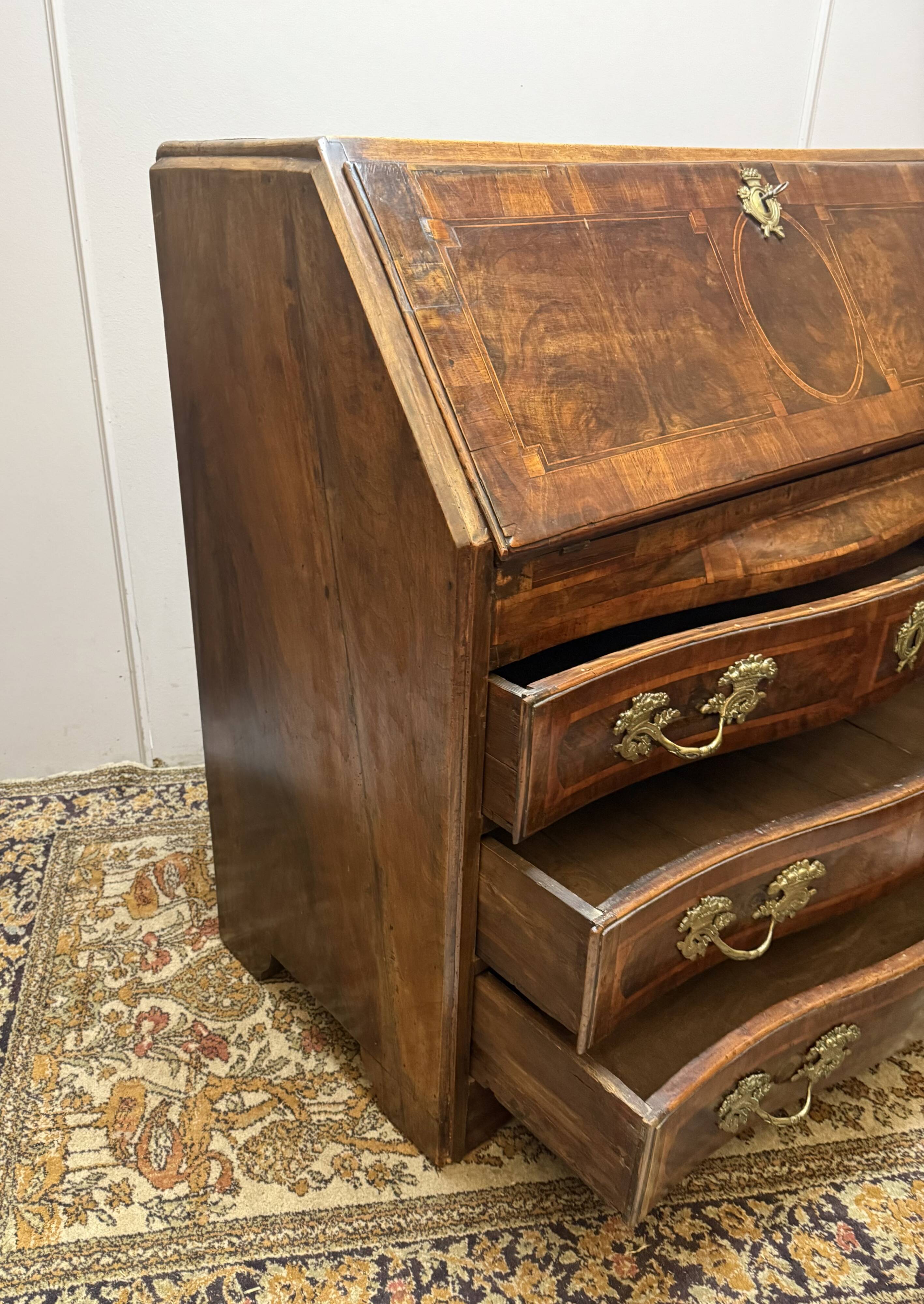 18th Century Marquetry Sloping Desk
