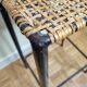 Bar stool in steel and braided wicker, design of the 50s, 92 cm