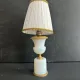 Lampe XIXe en opaline blanche et métal doré