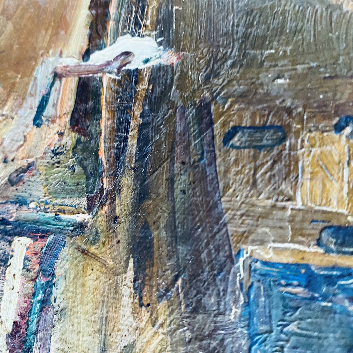 30's painting "La Ponche St Tropez" signed Ducuing