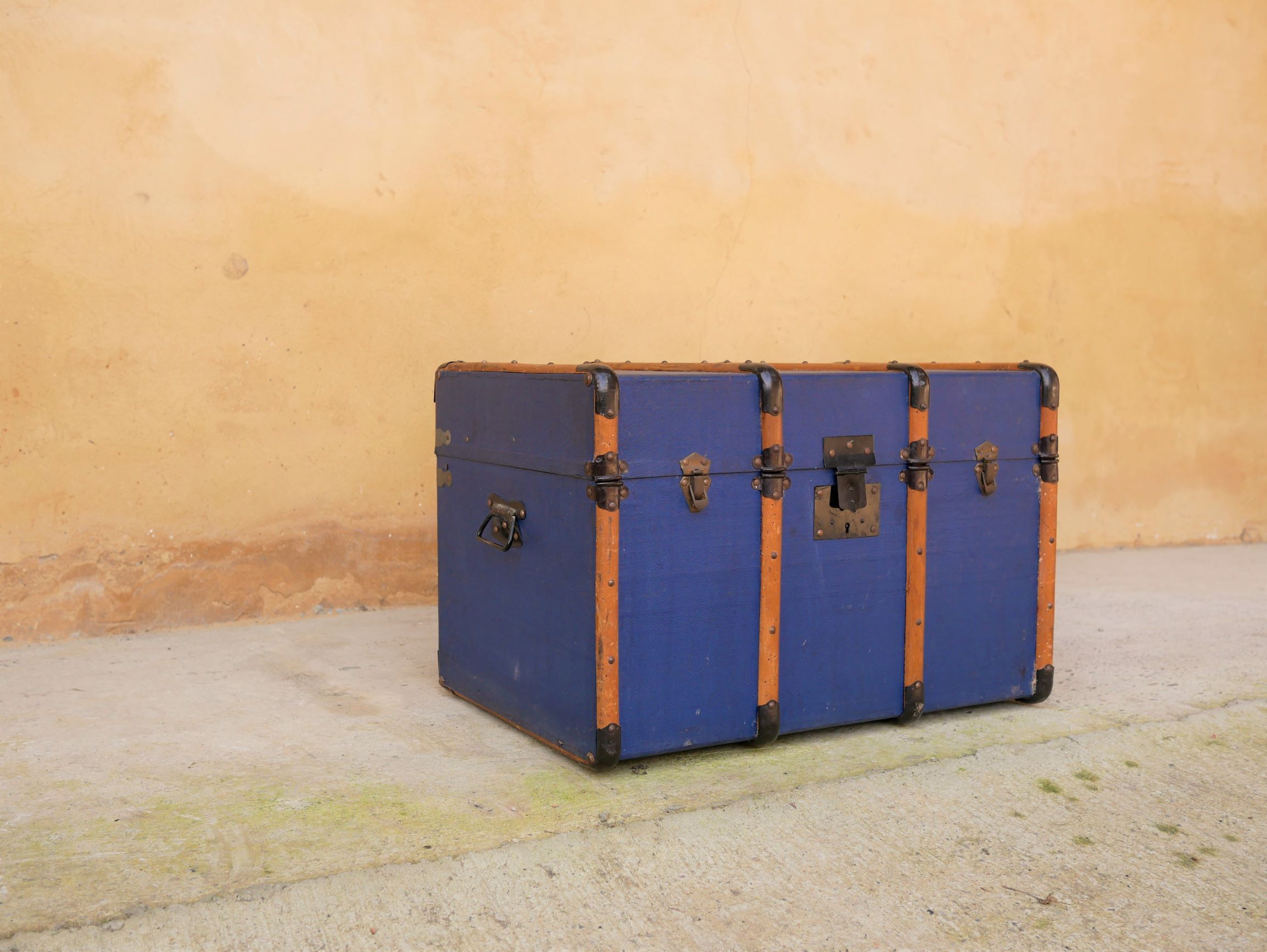 Blue vintage trunk