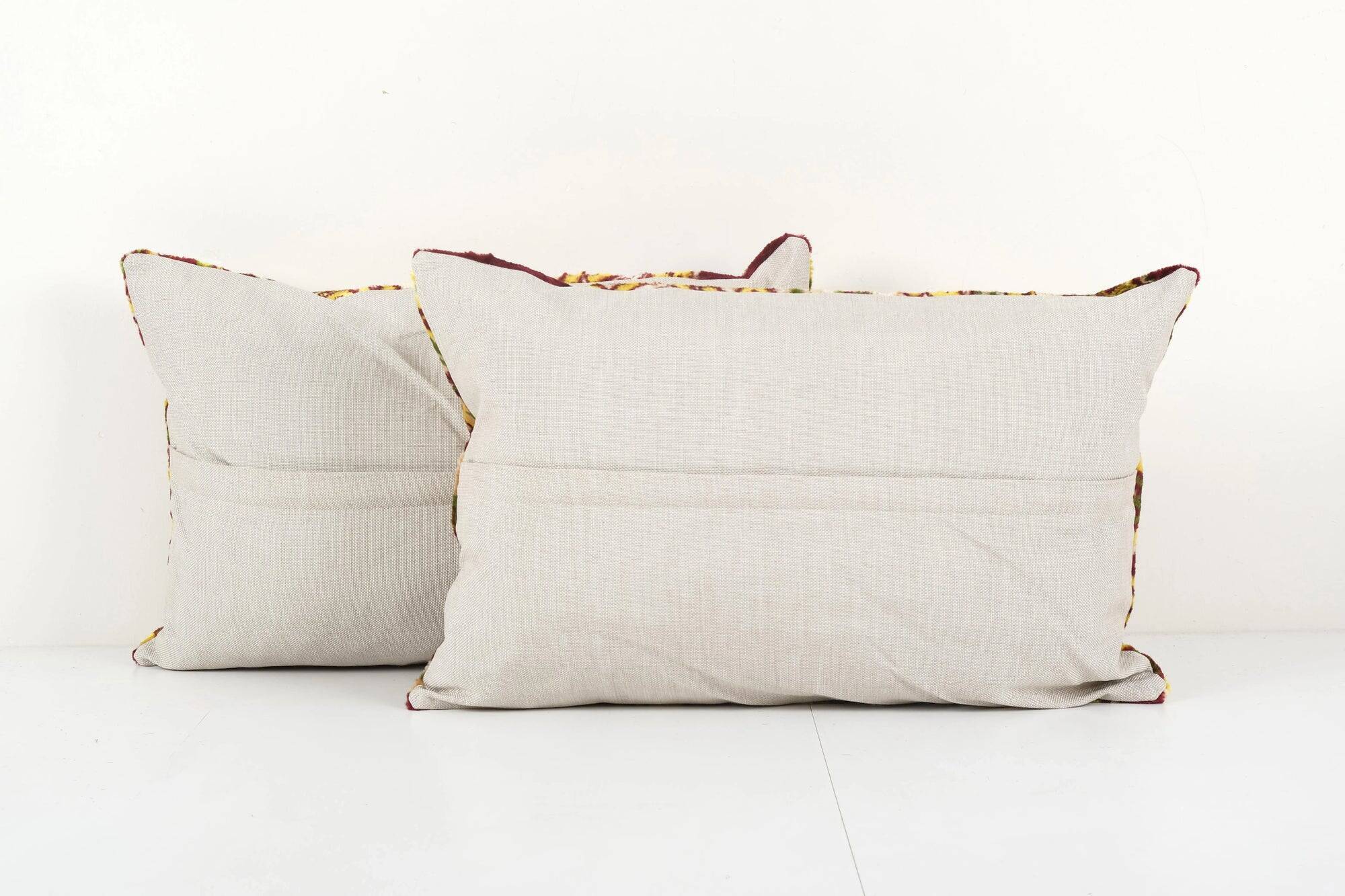 Set of 2 vintage velvet cushion covers 61x41 cm
