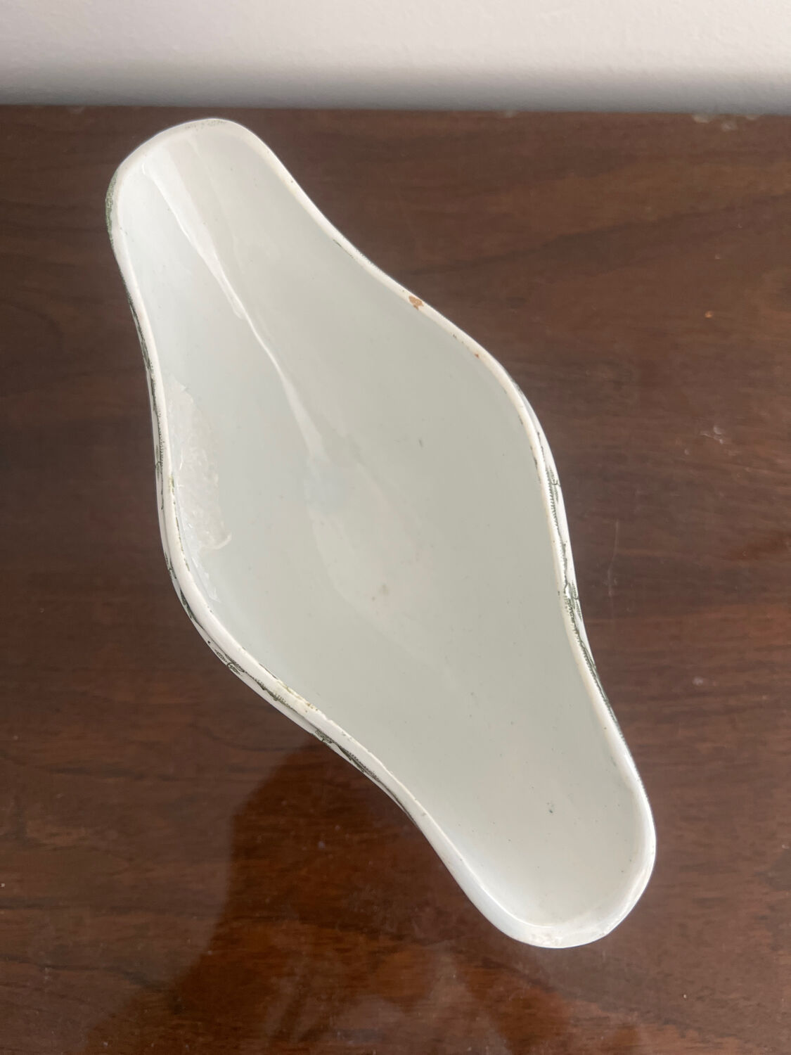 Sauceboat in earthenware Terre de Fer from St Amand and Hamage, Rosette model.