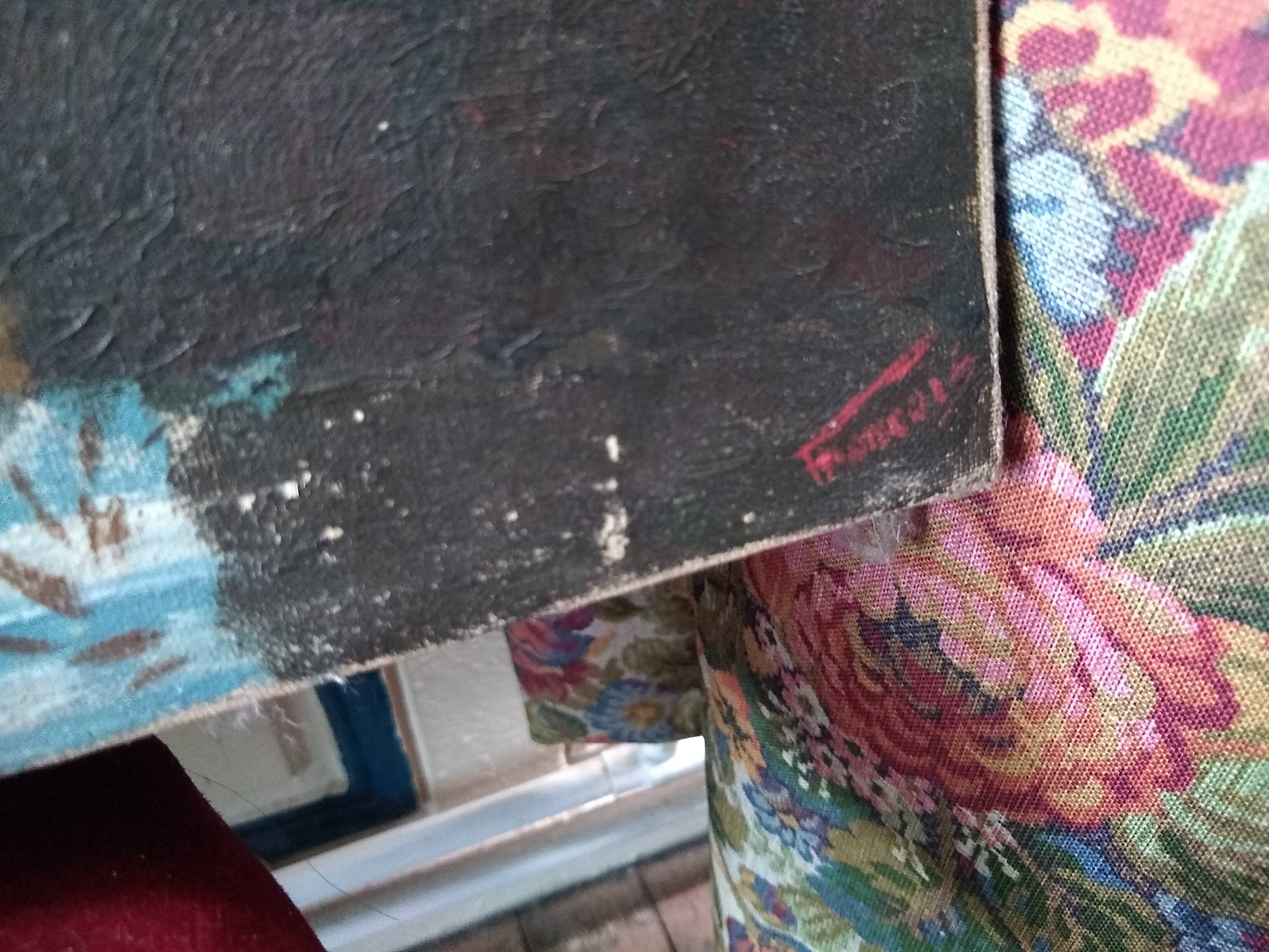 Canal landscape at the barge hst signed