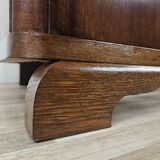 1930s oak open desk with drawers