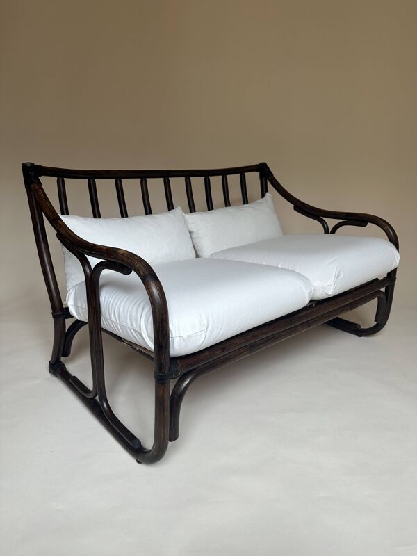 Banquette 2 places en rotin