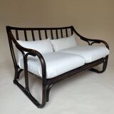 Two-seater rattan bench