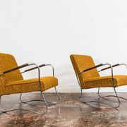 Bauhaus style armchairs, 1950s, Poland, set of 2
