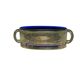 Art Nouveau jardiniere, silver-plated brass, cobalt glass, United Kingdom, 1960s.
