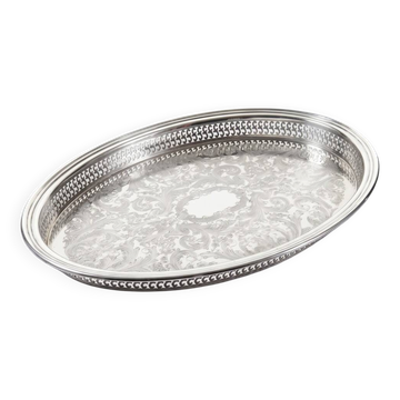 Large silver-plated tray Alexandre Gelb Paris, vintage 1960-1970s.