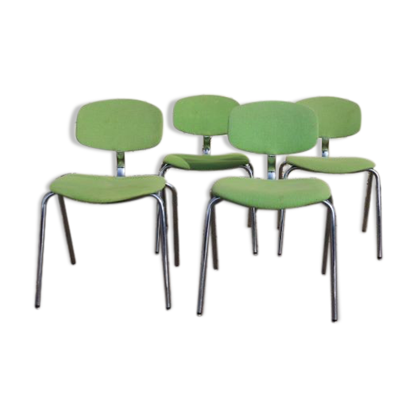 Set of 4 1970s Strafor-steelcase chairs