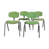 Set of 4 1970s Strafor-steelcase chairs