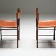 Zalszupin Jacaranda Dining Room Chairs with Saddle 1950 Cognac Leather Seats