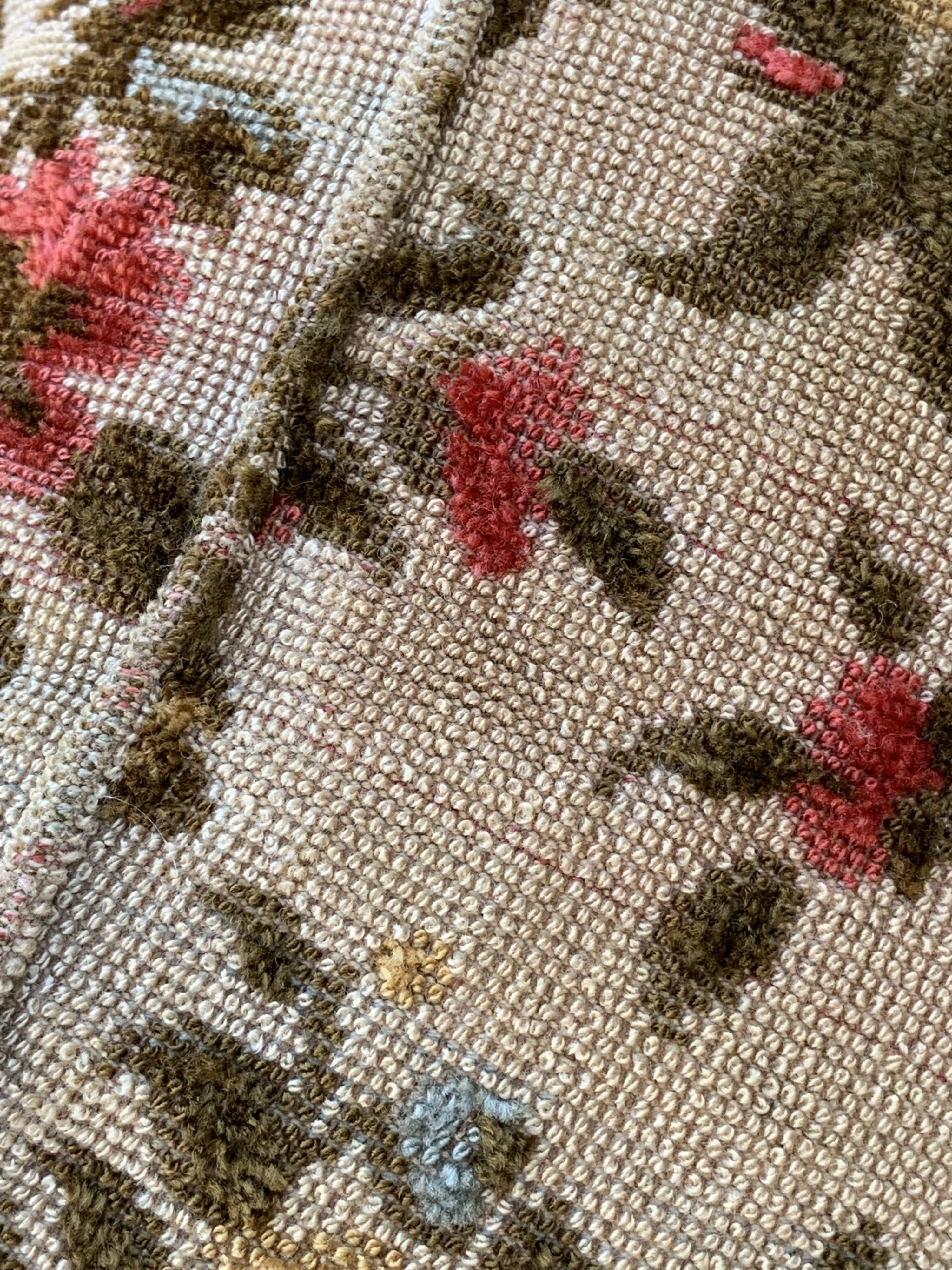 Old shepherdess armchairs louis XV style flocked fabric flower