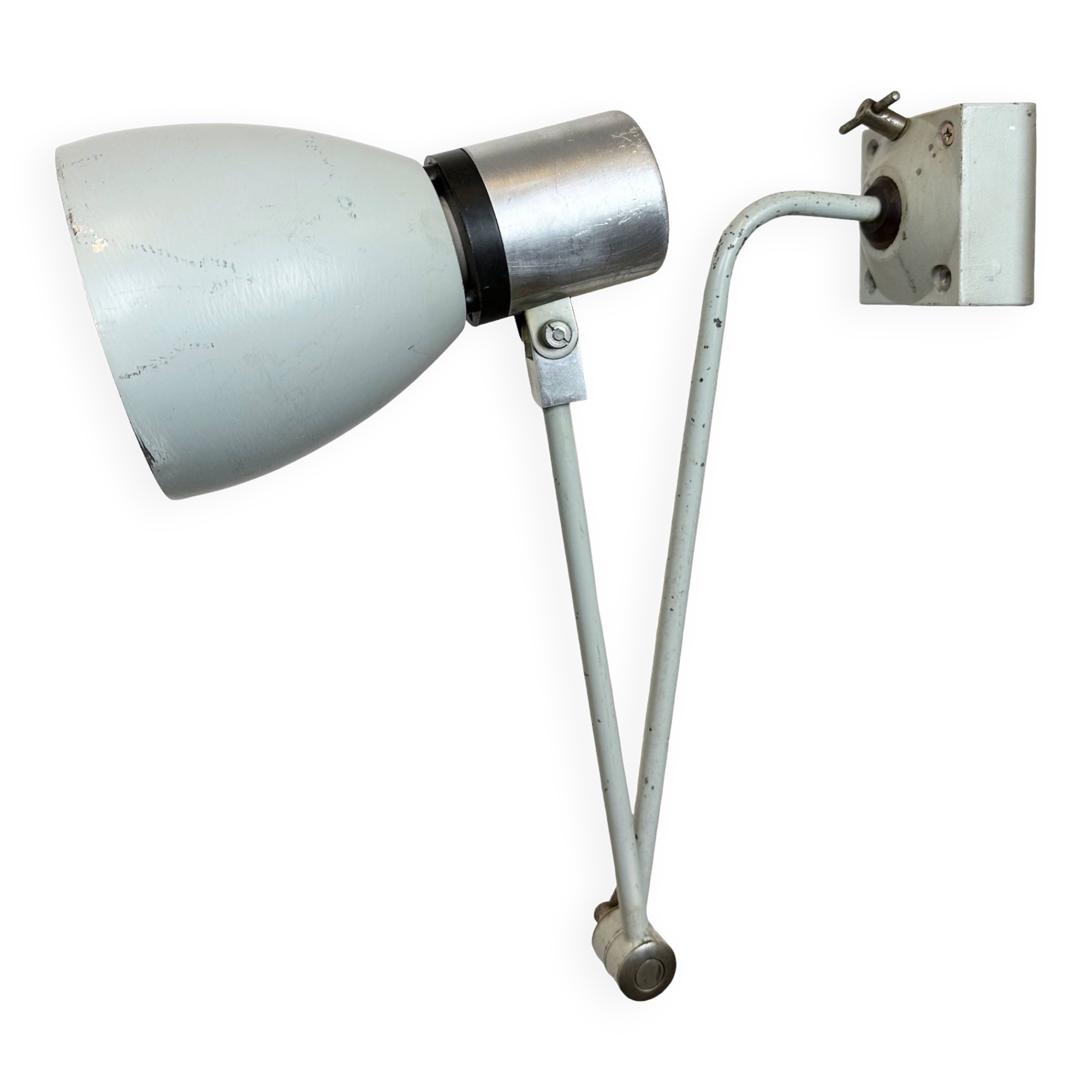 Grey Industrial Wall Lamp from Elektrosvit, 1970s