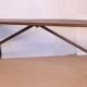 Old burmese teak bench and wrought iron base