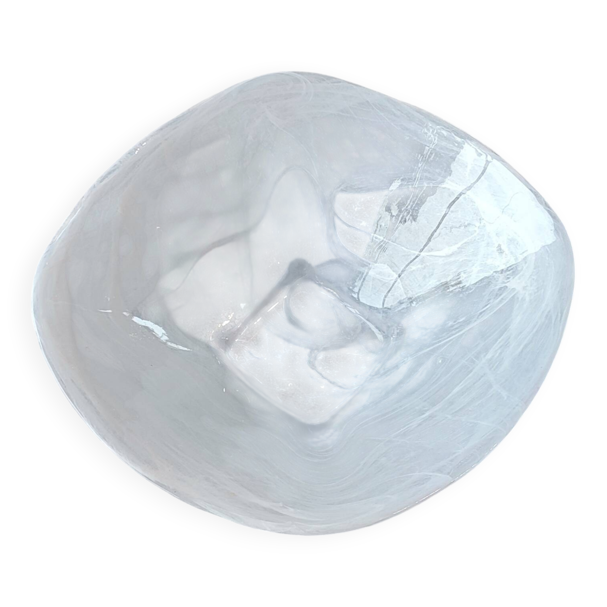 White marbled glass designer cup