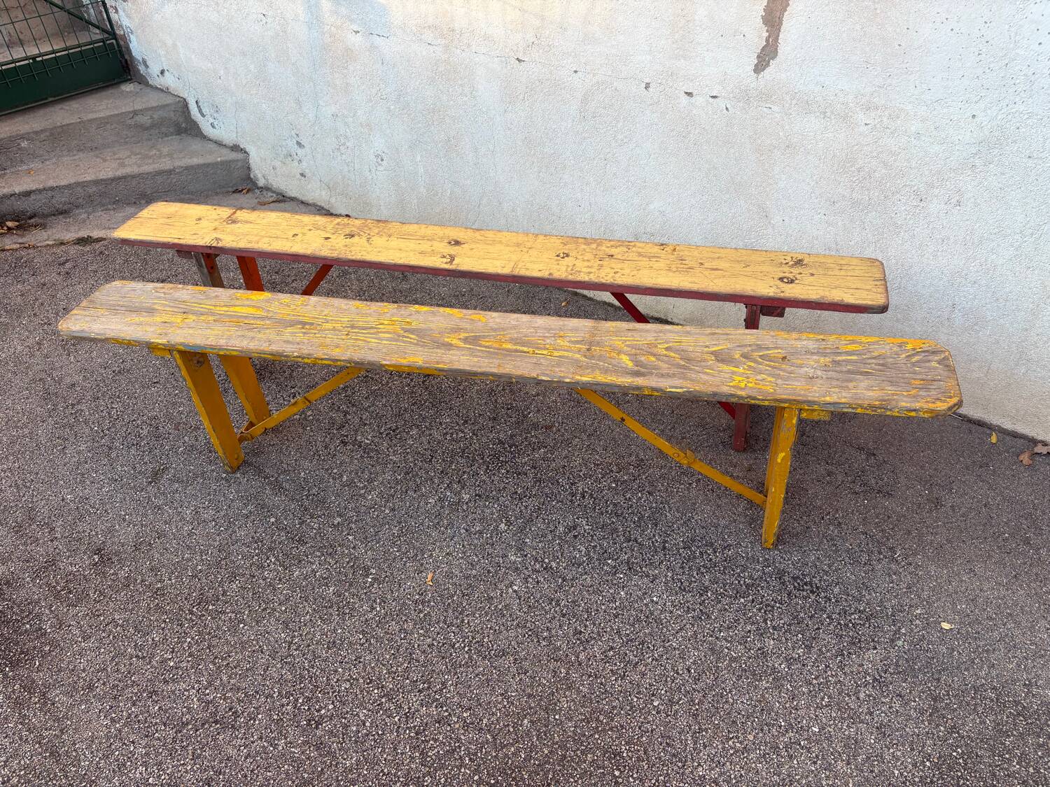 Folding beer garden benches