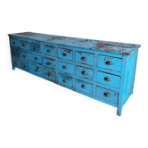 Meuble indien vintage en bois exotique, 21 tiroirs