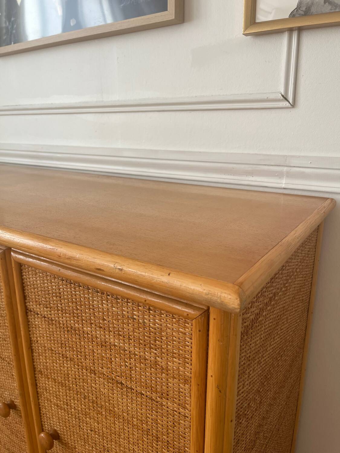 Vintage bamboo and rattan sideboard
