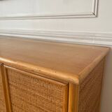 Vintage bamboo and rattan sideboard
