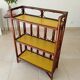 Vintage library shelf in bamboo and rattan 60s/70s