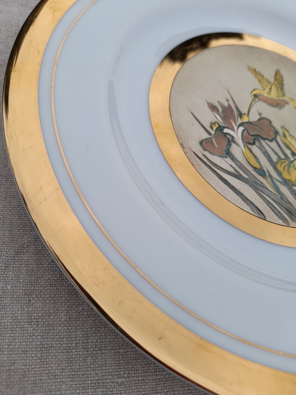 Collectible plate "Chokin's art" gold 24 K, made in Japan, vintage