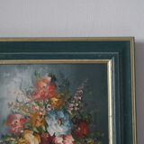Painting bouquet of flowers oil on canvas