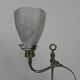 Lampe de bureau française avec abat-jour en verre, réglable, années 1930