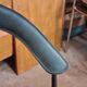 Pair of vintage suede chairs with metal legs from Arper.