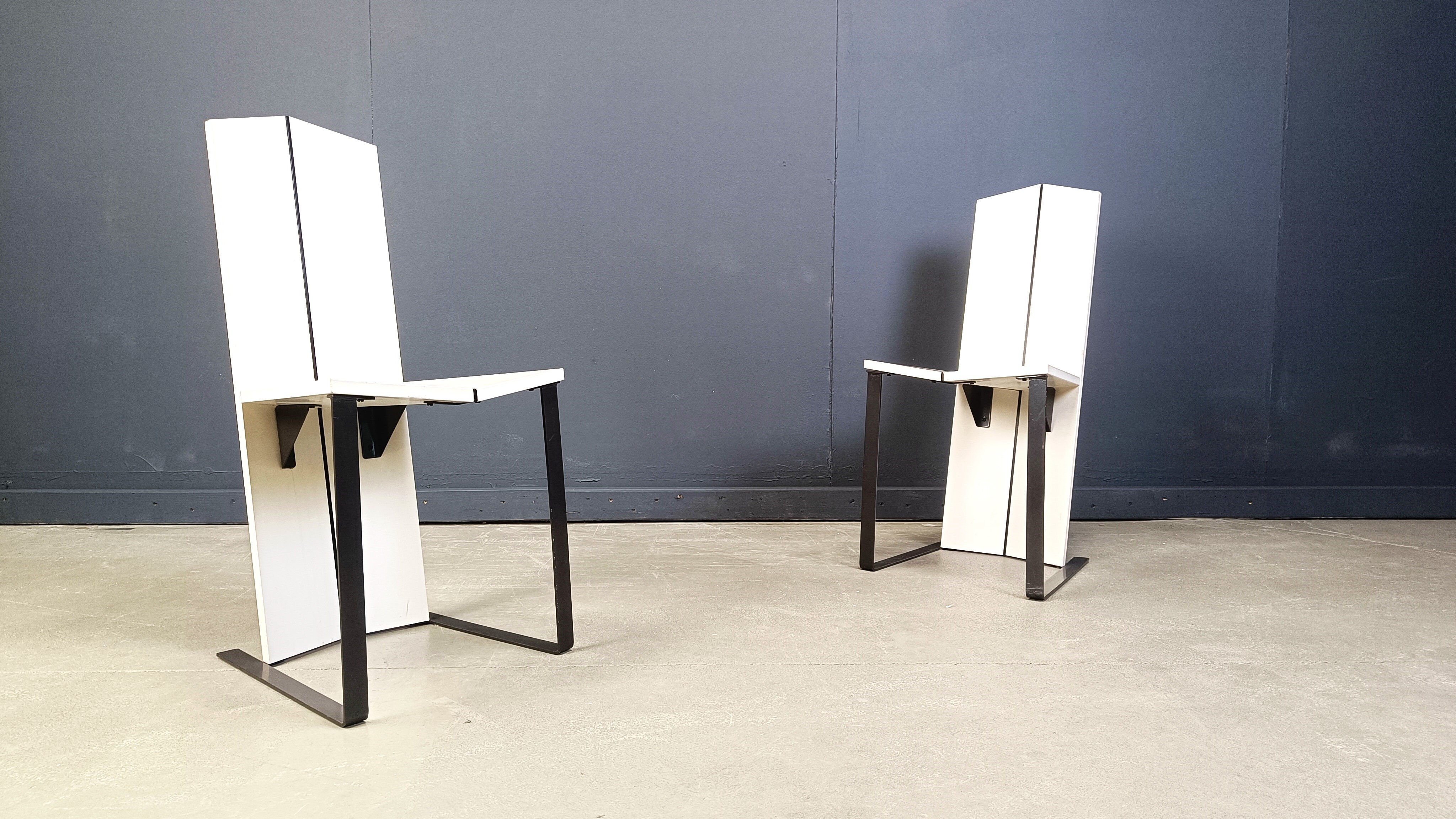 Chaises de salle à manger postmodernes, ensemble de 6 - années 1980