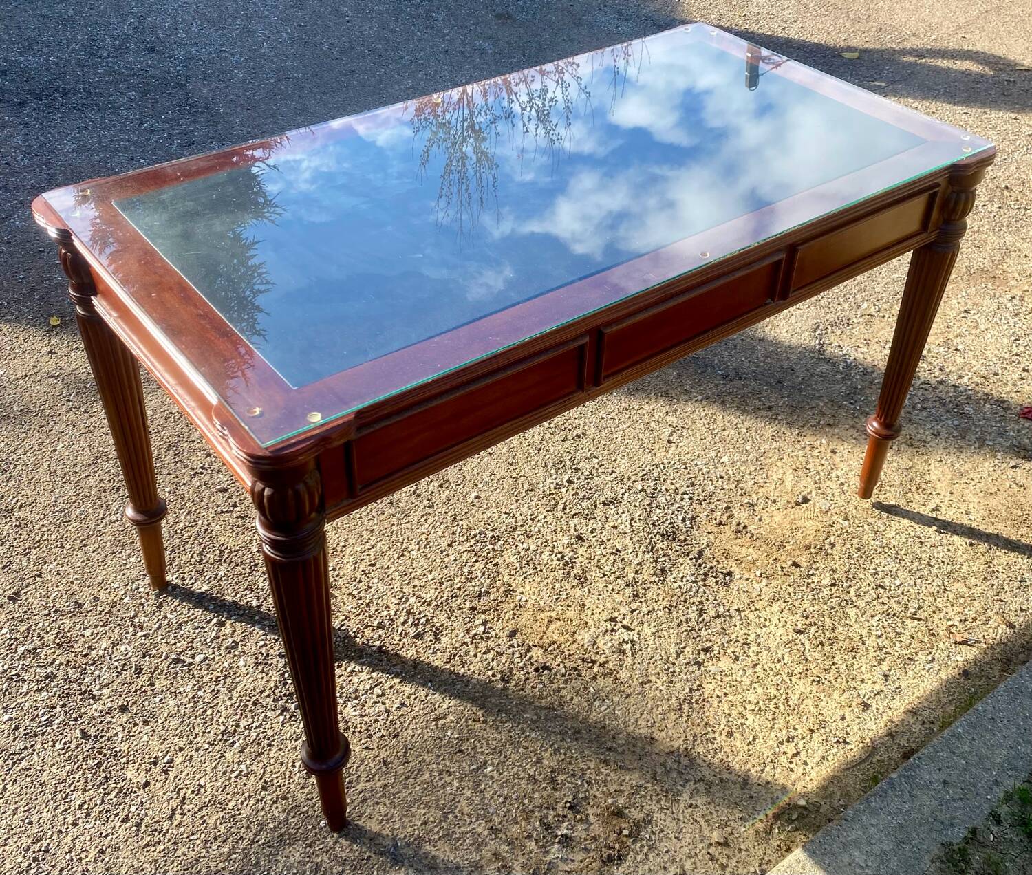 Antique Louis Philippe desk with 3 drawers