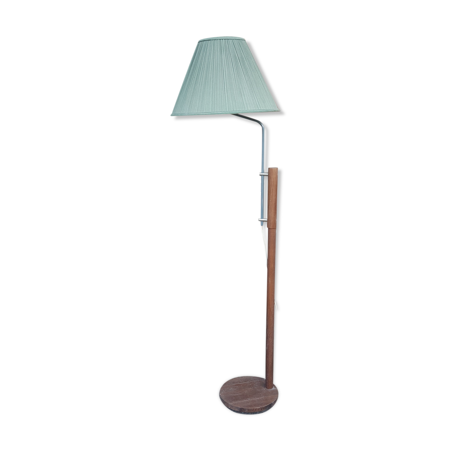 Lampadaire 1950 en bois naturel et metal
