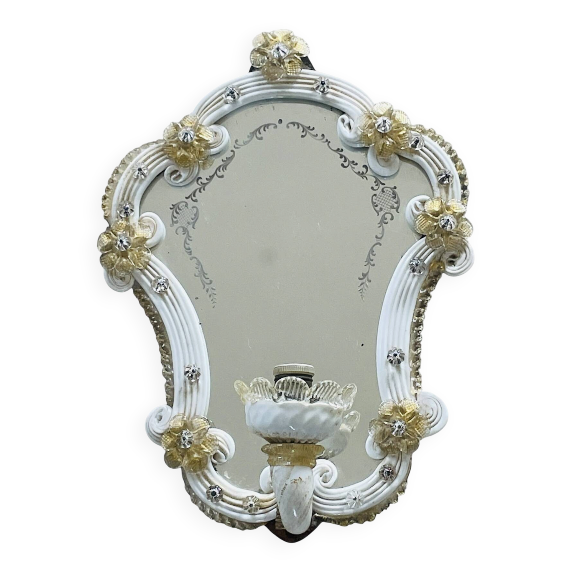 Murano glass mirror wall light