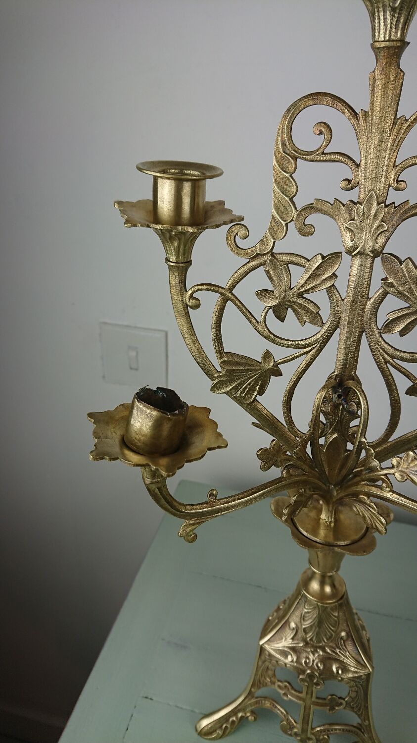 Brass altar candlesticks
