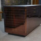 Ensemble de 2 coiffeuses, comptoirs de bijouterie en miroir fumé avec tiroirs, 1970