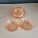 Ensemble 2 tasses + sucrier en verre rose