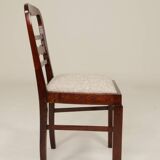 Art Deco chair beige fabric rustic oak 1950