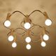 Large Space Age gilded ceiling light from Leola